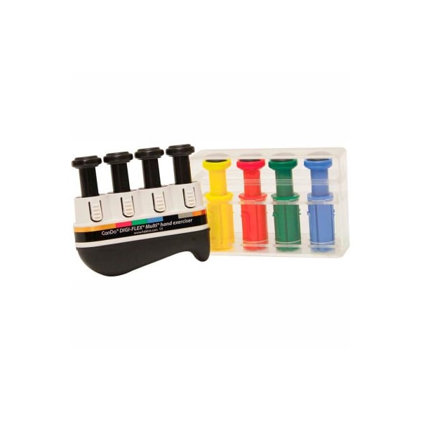 Fabrication Enterprises Digi-Flex Multi Hand Exerciser, Progressive Starter Pack, Black & 4 Additional Buttons 10-3745S - main